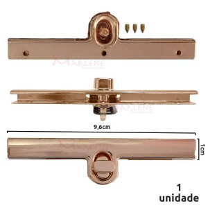 Fecho para bolsa com torniquete cor ouro 9,6cm HYSK7006 com1 unidade