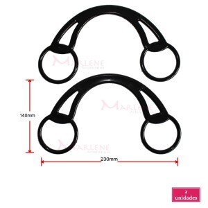 Alça plástica B5 preta 1 par