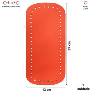 Fundo para bolsa de crochê 12x29cm retangular em couro sintético