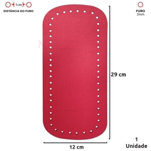 Fundo para bolsa de crochê 12x29cm retangular em couro sintético