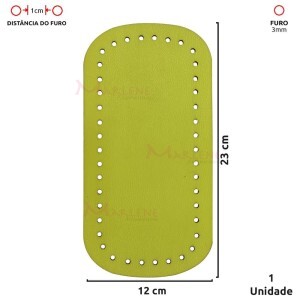 Fundo para bolsa de crochê 12x23cm retangular em couro sintético