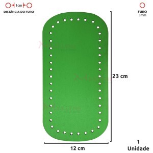 Fundo para bolsa de crochê 12x23cm retangular em couro sintético