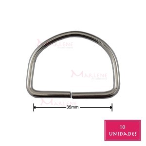 Meia argola 36mm níquel com 10 unidades