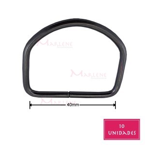 Meia argola 38mm grafite com 10 unidades