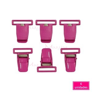 Prendedor jacaré suspensório 25mm 6 unidades cores