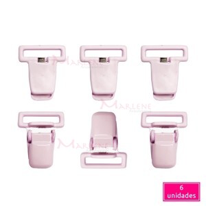 Prendedor jacaré suspensório 25mm 6 unidades cores