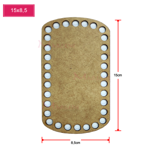 Base mdf retangular 15X8,5cm para crochê