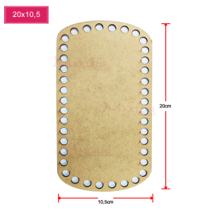 Base mdf retangular 20X10,5cm para crochê