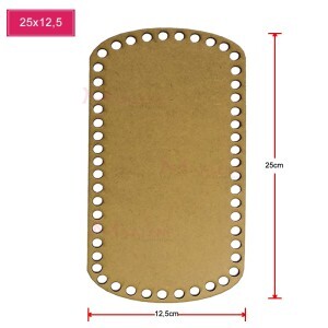 Base mdf retangular 25X12,5cm para crochê