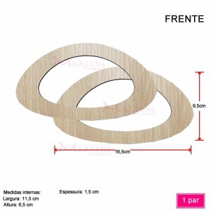 Alça mdf meia argola oval 