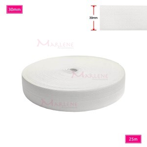 Elástico 30mm branco com 25m importado