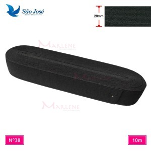 Elástico São José pigeon nº38 28mm 10m preto