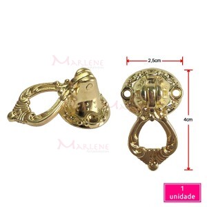 Puxador com alça latonado redondo 1635 com 1 unidade