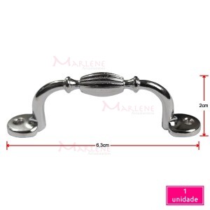 Puxador trabalhado 6,3cm níquel 16345 com 1 unidade