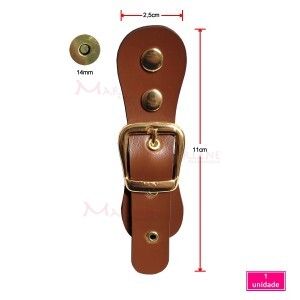 Fecho para bolsa com botão de ímã 14mm e fivela ouro