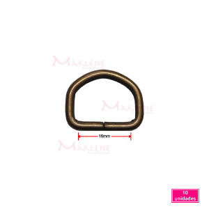 Meia argola 16mm ouro velho com 10 unidades