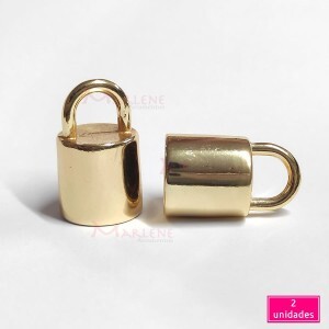 Ponteira com argola 15mm ouro metal 2 unidades