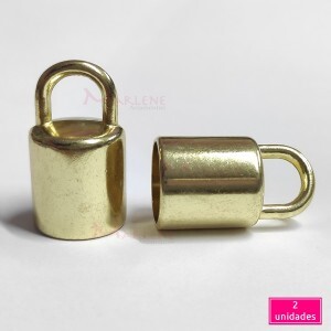 Ponteira com argola 18mm latonado metal 2 unidades