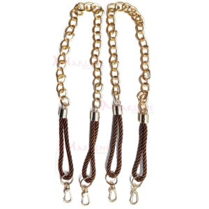 Alça com corrente ouro cordão São Francisco ponteira e mosquetão par