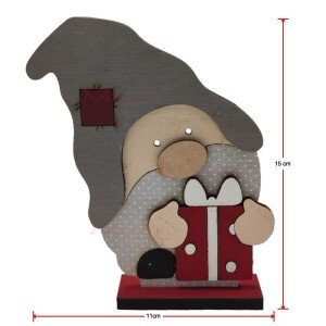 Enfeite gnomo de natal com caixa em MDF