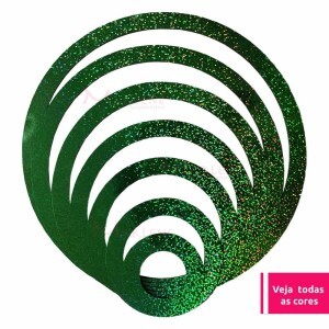 Kit 7 arcos MDF com papel holográfico cores