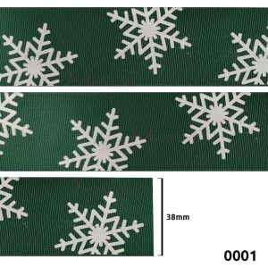 Fita de gorgurão 38mm flocos verde 0001 por metro