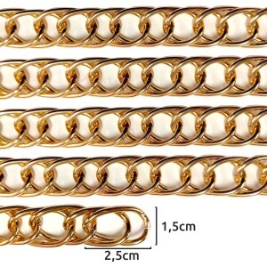 Corrente para alça latonada dupla balão média XLT-067 por metro