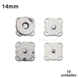 Botão imantado 14mm para costura níquel com 10 unidades