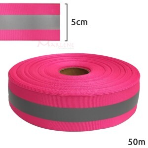 Fita refletiva 5cm fluorescente com 50m cores