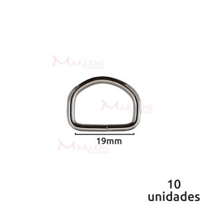 Meia argola 19mm níquel com 10 unidades