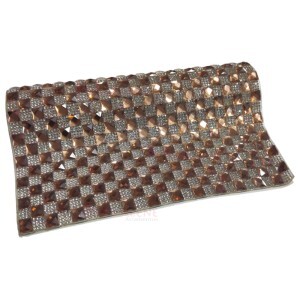 Manta de strass  com pedra 23x39cm bronze colante