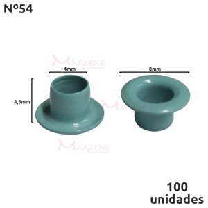 Ilhós 54 alumínio Baxmann com 100 unidades