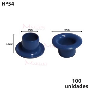 Ilhós 54 alumínio Baxmann com 100 unidades