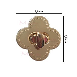 Fecho para bolsa flor ouro com encaixe XK-1260