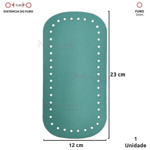 Fundo para bolsa de crochê 12x23cm retangular em couro sintético