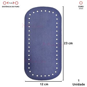 Fundo para bolsa de crochê 12x23cm retangular em couro sintético