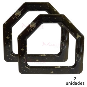 Alça para bolsa meia argola mármore mesclado 7652 com 1 par