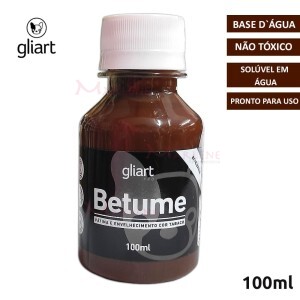 Betume 100ml Gliart para pátina e envelhecimento cor tabaco