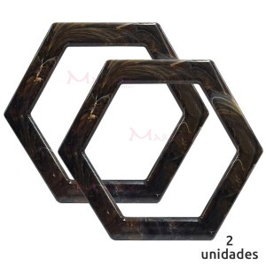 Alça para bolsa hexagonal cor tartaruga mesclado 7708 com 1 par
