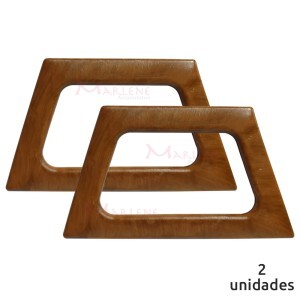 Alça para bolsa trapézio cor madeira envernizada 7709 com 1 par (Plástica)