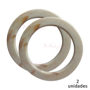 Alça redonda para bolsa de crochê e tricô offwhite mesclado 7710 com 1 par (Plástica)