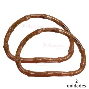 Alça para bolsa meia argola 7490 cor mármore travertino com 1 par