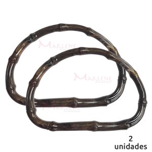 Alça para bolsa meia argola 7490 cor tartaruga com 1 par