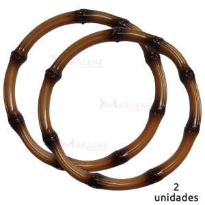 Alça para bolsa redonda 7491 cor bambu com 1 par