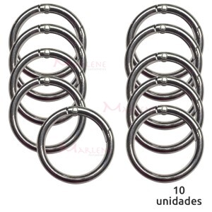 Argola articulada 30mm níquel (Mosquetão) 10 unidades importada