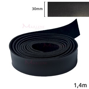 Tira de couro sintético 30mm preta com 1,5m