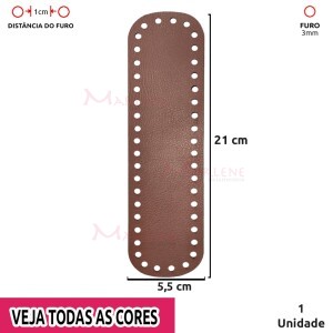 Fundo para bolsa de crochê 5,5X21cm retangular em couro sintético