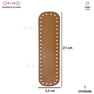 Fundo para bolsa de crochê 5,5X21cm retangular em couro sintético