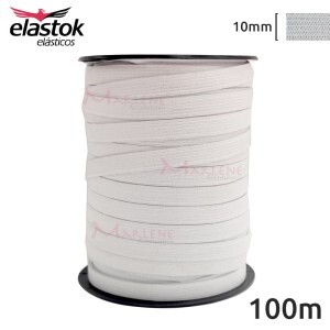 Elástico comum 10mm branco com 100m Elastok