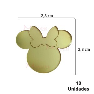 Aplique acrílico espelhado rata com 10 unidades 2868
